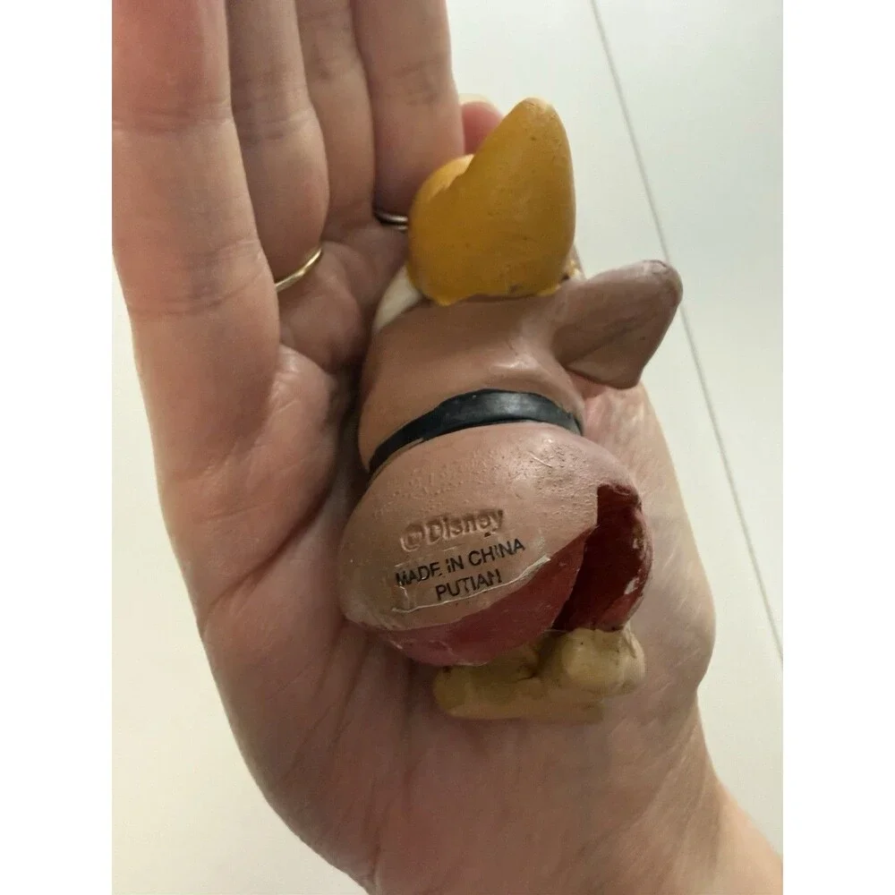 Disney Snow White Seven Dwarfs Sitter Resin Figurines Musicians Flower Pot Lot 3